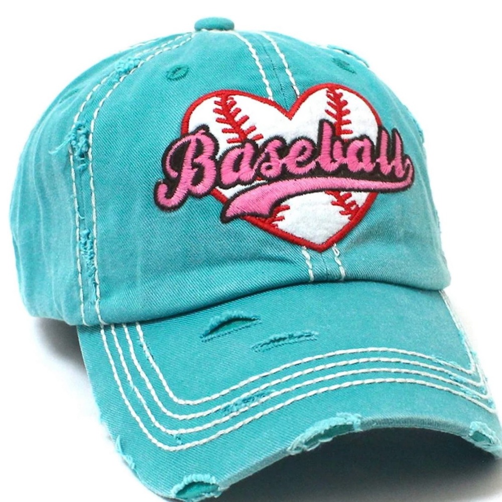 KBETHOS Teal Cap with Heart Embroidery